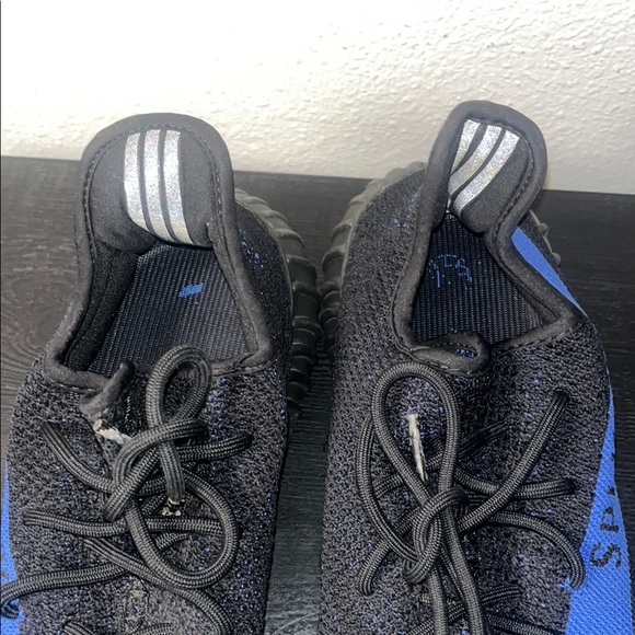 Yeezy 350 Black and Blue Sneakers with Textured Knit Size 14 in Excellent. - Picture 4 of 8
